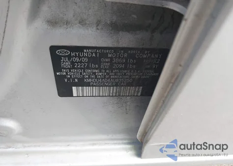 2010 Hyundai Elantra Gls z USA, uszkodzony, nr VIN KMHDU4AD4AU835250